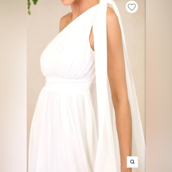 NWT White One-Shoulder Maxi Dress by Aura, Size Large - Picture 2 of 13